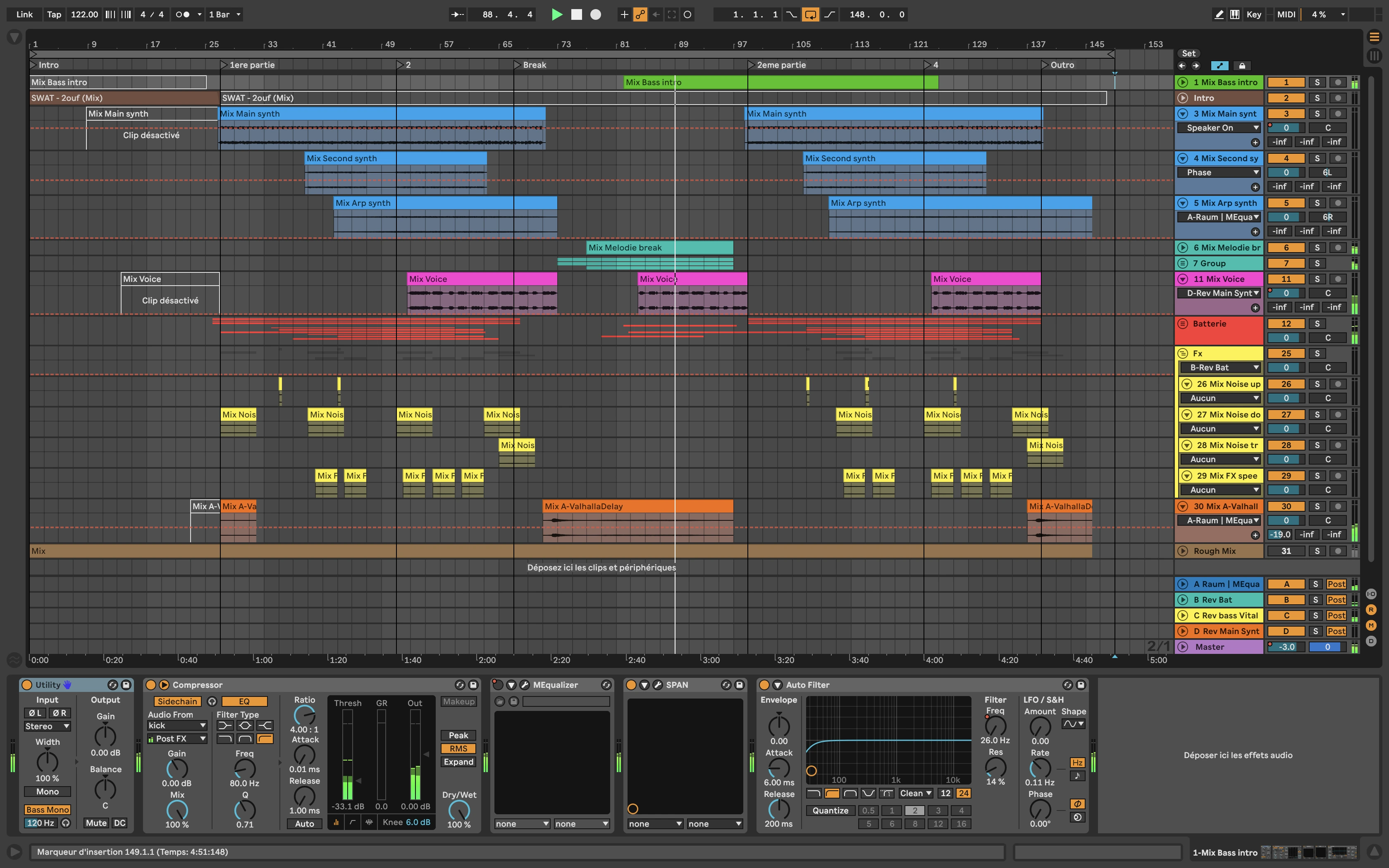 Session de mixage Ableton